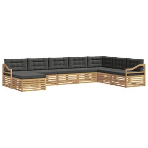 vidaXL Buiten bankenset 8 st Wit en antracietkleurig Polyester