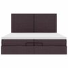 vidaXL Ottoman bed met matrassen en LED's 200x200cm stof donkerbruin
