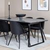 Venture Home Eetkamerstoelen 2 st Velvet fluweel zwart