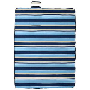 vidaXL Picknickkleed opvouwbaar gestreept 200x150 cm fluweel blauw wit
