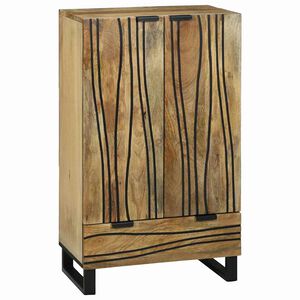 vidaXL Highboard met lade Bruin 60 x 33 x 100 cm massief mangohout