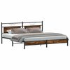 vidaXL Bedframe zonder matras metaal gerookt eikenkleurig 193x201 cm