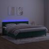 vidaXL Boxspring met matras en LED fluweel donkergroen 200x200 cm