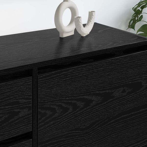 vidaXL TV-kast met lade Zwart Eiken 100 x 36 x 49.5 cm Bewerkt hout