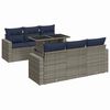 vidaXL 7-delige Loungeset met kussens poly rattan acacia grijs