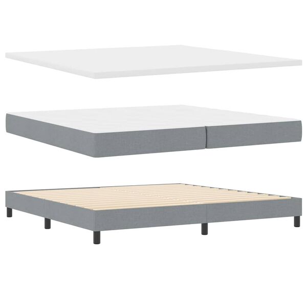 vidaXL Boxspringbed met matras Lichtgrijs 200 x 200 cm Polyester