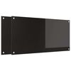 vidaXL Keukenachterwand 2 st Zwart 100 x 50 cm gehard glas