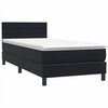 vidaXL Boxspring met matras en LED fluweel zwart 90x210 cm