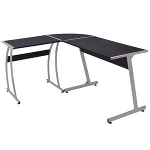 vidaXL Hoekbureau L-vormig zwart