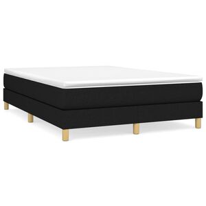 vidaXL Boxspring bed stof zwart 140x190 cm