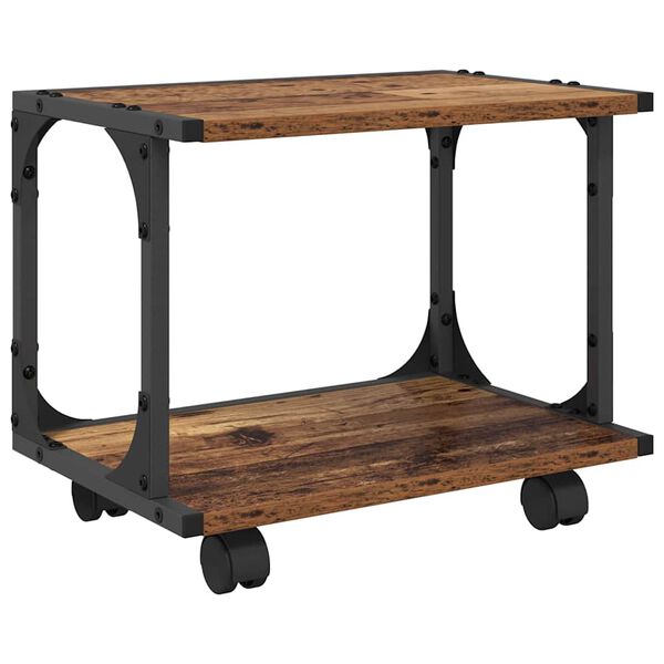 vidaXL Printerstand Oud Hout 41 x 28 x 33.5 cm Bewerkt hout
