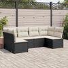 vidaXL 6-delige Loungeset met kussens poly rattan zwart