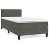 vidaXL Boxspring met matras fluweel donkergrijs 90x200 cm