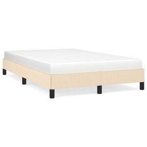 vidaXL Bedframe zonder matras 120x190 cm stof cr&egrave;mekleurig