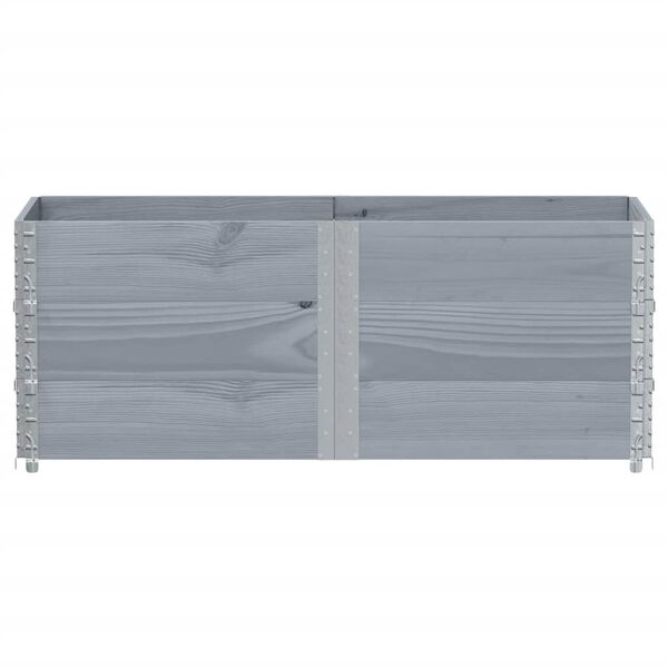 vidaXL Palletopzetranden 3 st 150x50 cm massief grenenhout grijs