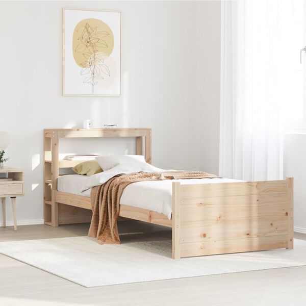 vidaXL Bedframe met hoofdbord massief grenenhout 90x190 cm