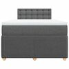 vidaXL Boxspring met matras stof donkergrijs 120x200 cm