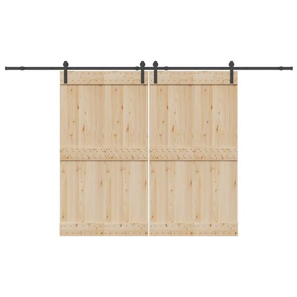 vidaXL Doos met onderdelen voor schuifdeur 366 cm staal zwart