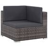 vidaXL 6-delige Loungeset met kussens poly rattan grijs