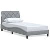 vidaXL Bedframe zonder matras 90x200 cm stof lichtgrijs