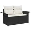 vidaXL Tuin Sofa Set met kussen 8 pcs Zwart en Cr&egrave;me poly rattan