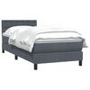 vidaXL Boxspring met matras fluweel donkergrijs 100x220 cm