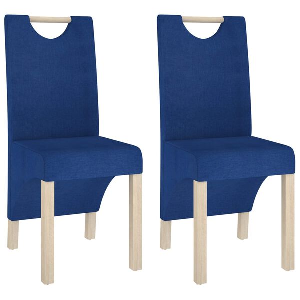 vidaXL Eetkamerstoelen 2 st stof blauw