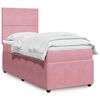 vidaXL Boxspring met matras fluweel roze 80x200 cm