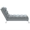vidaXL Chaise longue met kussens stof lichtgrijs