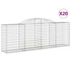 vidaXL Schanskorven 20 st gewelfd 300x50x100/120 cm ijzer