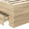 vidaXL Bedframe met hoofdeinde Sonoma Eiken 90 x 190 cm Bewerkt hout