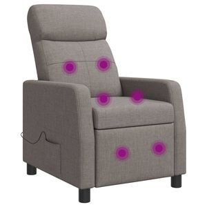 vidaXL Massage Recliner Taupe Stof