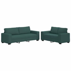 vidaXL 2-delige Loungeset met kussens stof donkergroen