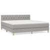 vidaXL Boxspring met matras stof lichtgrijs 160x200 cm