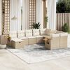 vidaXL 10-delige Loungeset met kussens poly rattan beige