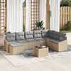 vidaXL Tuin Sofa Set met kussen 8 pcs Beige en Licht Grijs poly rattan