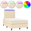 vidaXL Boxspring met matras en LED stof cr&egrave;mekleurig 120x200 cm