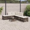 vidaXL 3-delige Loungeset met kussens poly rattan bruin
