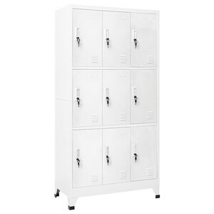 vidaXL Lockerkast met 9 vakken 90x45x180 cm staal grijs