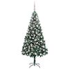 vidaXL Kunstkerstboom Groen 210 cm PVC en Staal en Kunststof