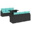 vidaXL Tuin Sofa Set 7 st 6-Aantal zitplaatsen Zwart en Blauw