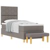 vidaXL Boxspring bed met hoofdeinde Taupe 200 x 80 cm Stof
