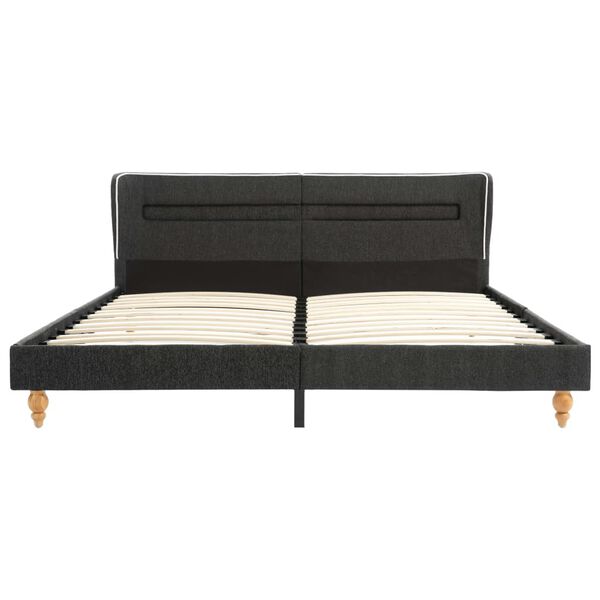 vidaXL Bed met LED en traagschuim matras jute donkergrijs 180x200 cm