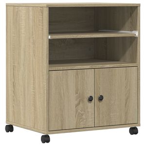 vidaXL Printerkastje met wielen 60x48x74 cm sonoma eikenkleurig