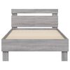 vidaXL Bedframe met hoofdbord en LED grijs sonoma eiken 100x200 cm