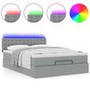 vidaXL Ottoman bed met matras en LED's 140x200cm stof lichtgrijs