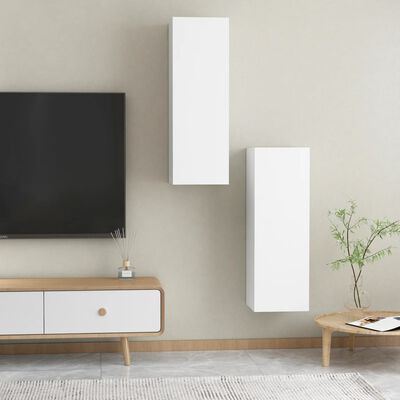 vidaXL Tv-meubelen 2 st 30,5x30x90 cm spaanplaat wit