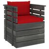vidaXL 7-delige Loungeset met kussens pallet massief grenenhout