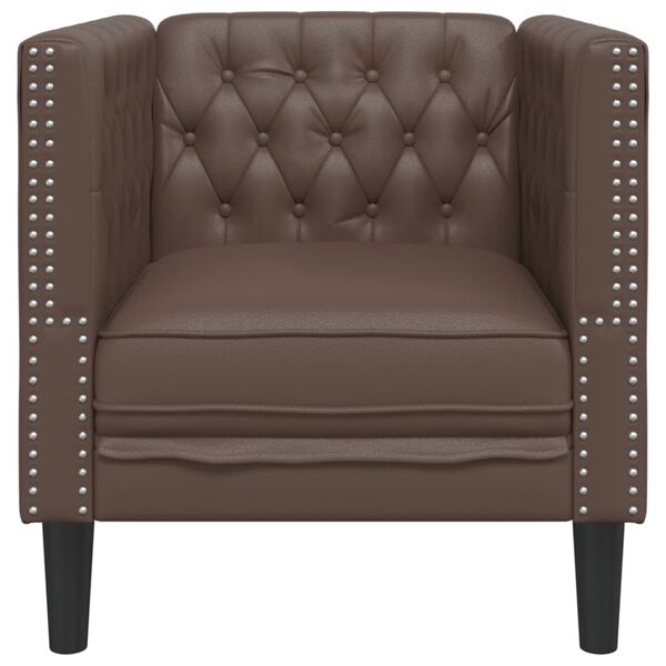 vidaXL Fauteuil Chesterfield-stijl kunstleer bruin