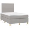 vidaXL Boxspring met matras en LED stof lichtgrijs 120x200 cm